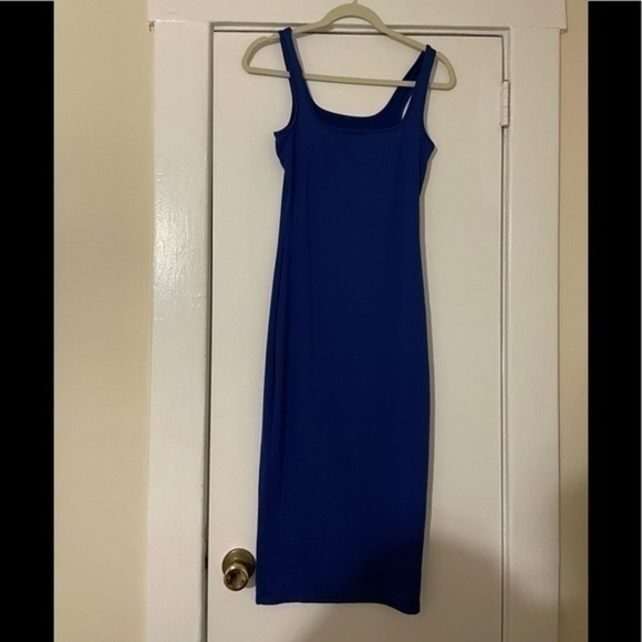 Blue‎ bodycon tight maxi dress size Small - Picture 8 of 10